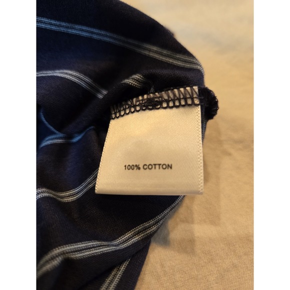 Peter Millar Polo Men's XL Dark Blue and White Stripes 100% Cotton Short Sleeves - Picture 6 of 9